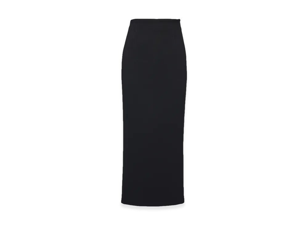 PRADA Women's Stretch Natte Midi-Skirt "Black"