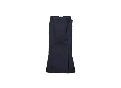 PRADA Women's Wool and Jacquard Skirt "Navy"