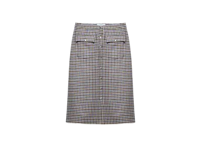 PRADA Women's Wool Midi-Skirt "Dark Brown"