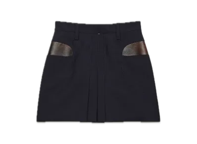PRADA Kid Mohair Mini Skirt "Navy"