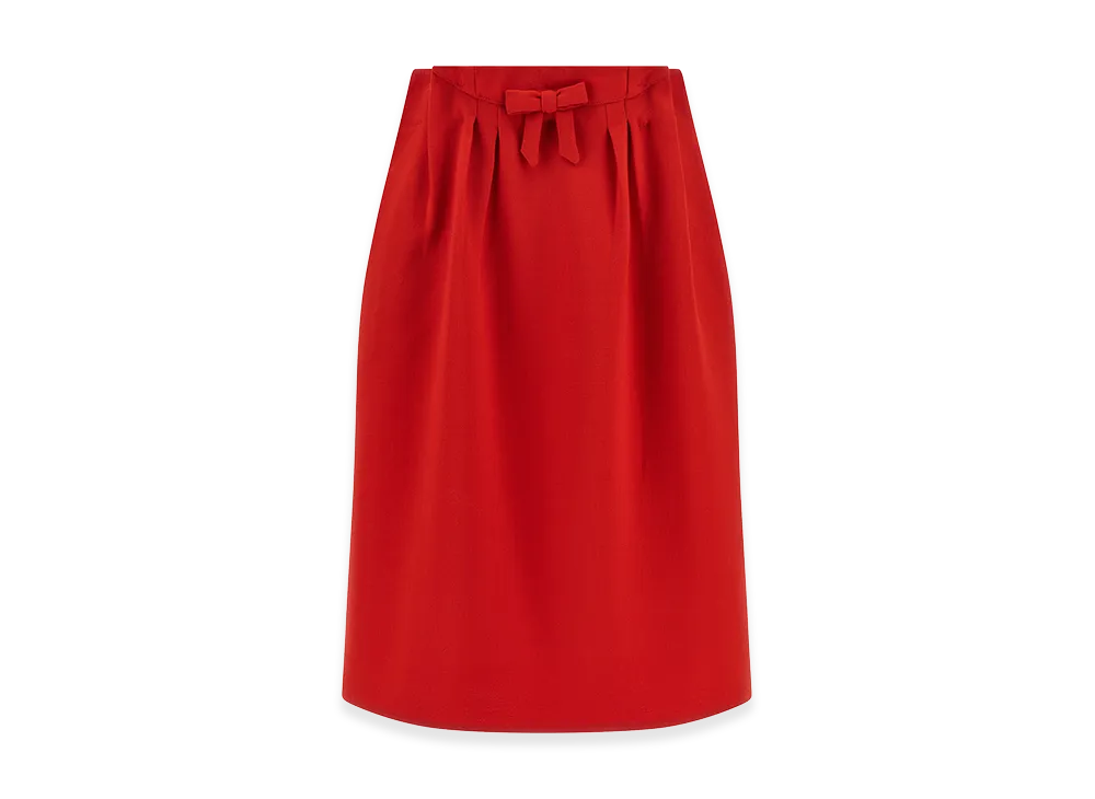 PRADA Women's Bow Skirt "Red"