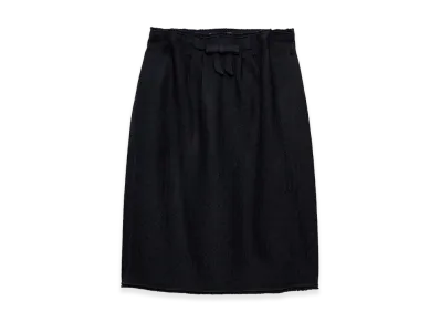 PRADA Women's Chevron Wool Midi Skirt "Blue"