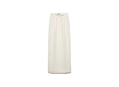 PRADA Women's Embroidered Linen Maxi-Skirt "Ivory"