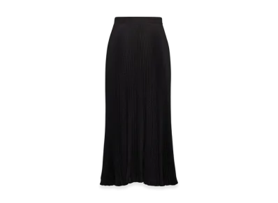 PRADA Women's Jacquard Crepe De Chine Midi Skirt "Black"