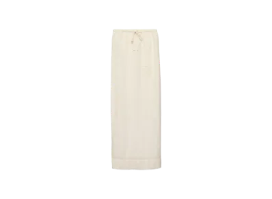 PRADA Women's Embroidered Linen Skirt "Ivory"