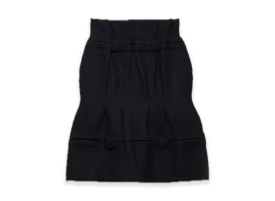PRADA Chevron Wool Midi Skirt "Navy"