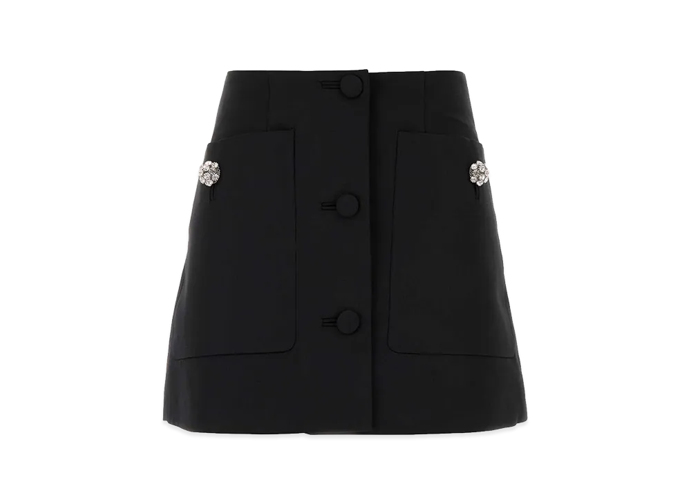 PRADA Women's Wool Mini Skirt "Black"