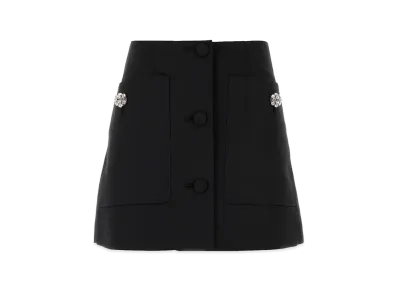 PRADA Women's Wool Mini Skirt "Black"