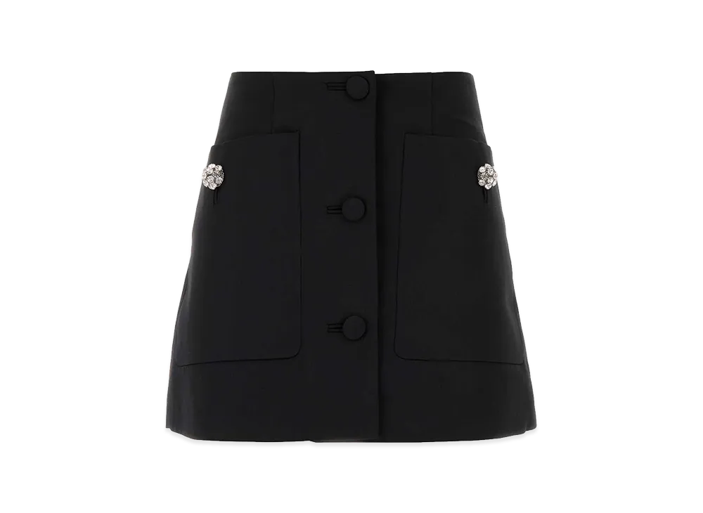PRADA Women's Wool Mini Skirt "Black"