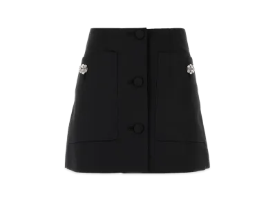 PRADA Women's Wool Mini Skirt "Black"