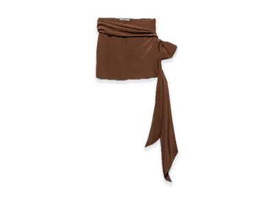 PRADA Crepe de Chine Mini Skirt "Dark brown"