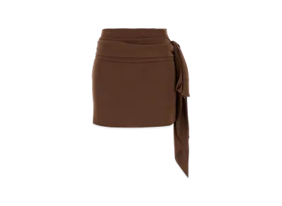 PRADA Women's Crepe Mini Skirt "Brown"
