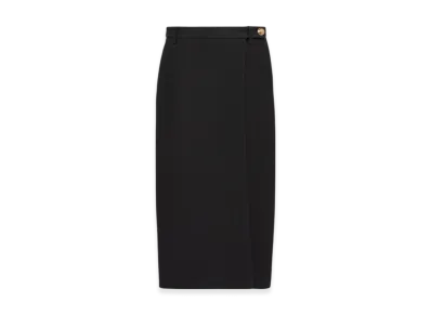 PRADA Women's Tricotine Midi Skirt "Black"