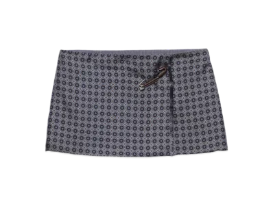 PRADA Women's Printed Silk Twill Miniskirt "Hematite"