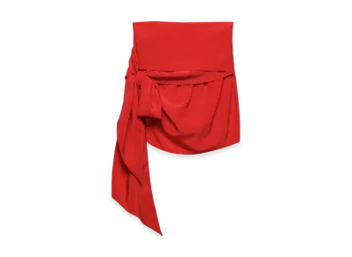PRADA Women's Crepe De Chine Miniskirt "Red"