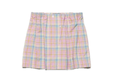 PRADA Check Cotton Mini Skirt "Pink"