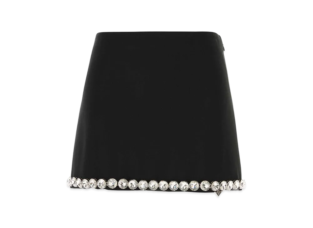 PRADA Women's Acetate Blend Mini Skirt "Black"