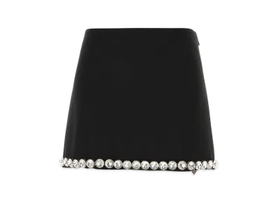 PRADA Women's Acetate Blend Mini Skirt "Black"