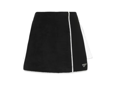 PRADA Women's Terrycloth MiniSkirt "Black/White"