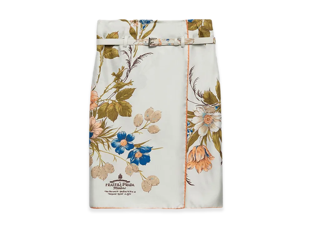 PRADA Women's 'Genziana' Skirt "Acqua"
