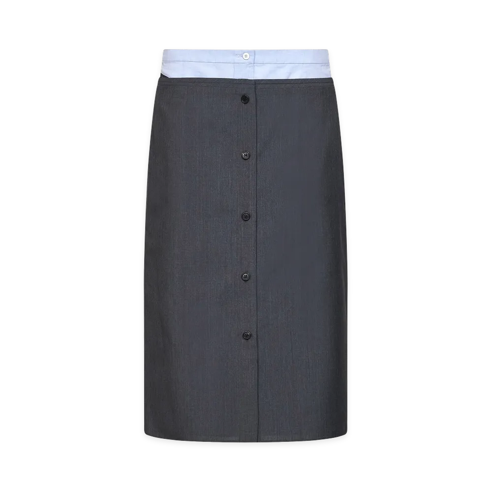 PRADA Women's Ardesia Wool And Cotton Skirt "Gray"