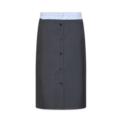 PRADA Women's Ardesia Wool And Cotton Skirt "Gray"