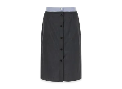 PRADA Women's Wool Blend Skirt "Dark Grey"