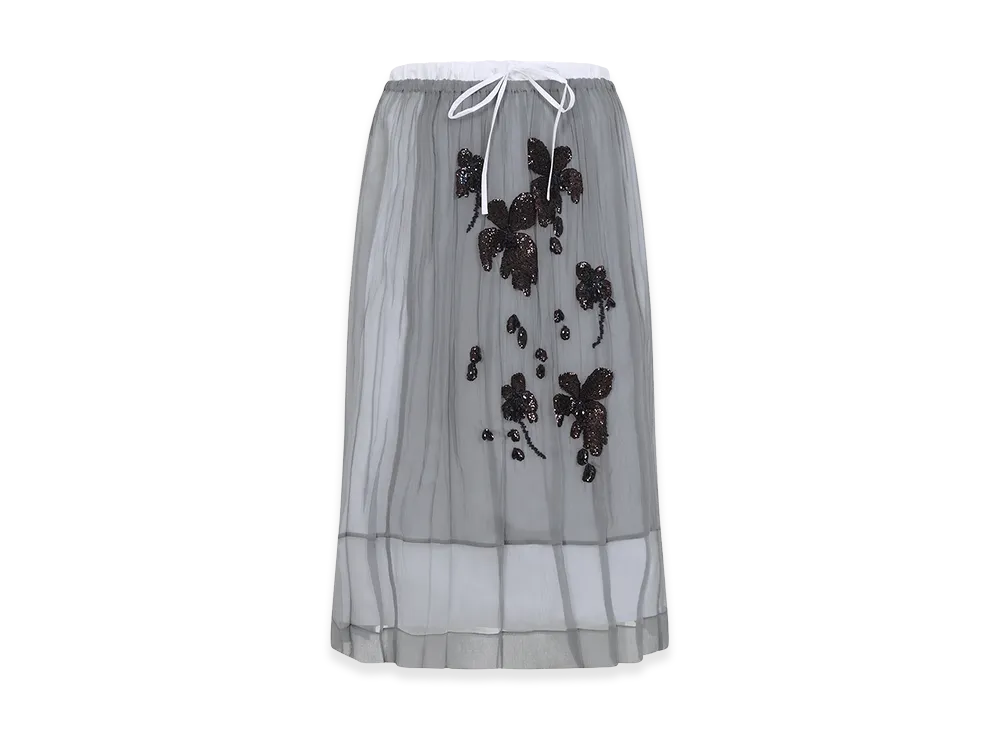 PRADA Women's Chiffon Skirt "Grey"