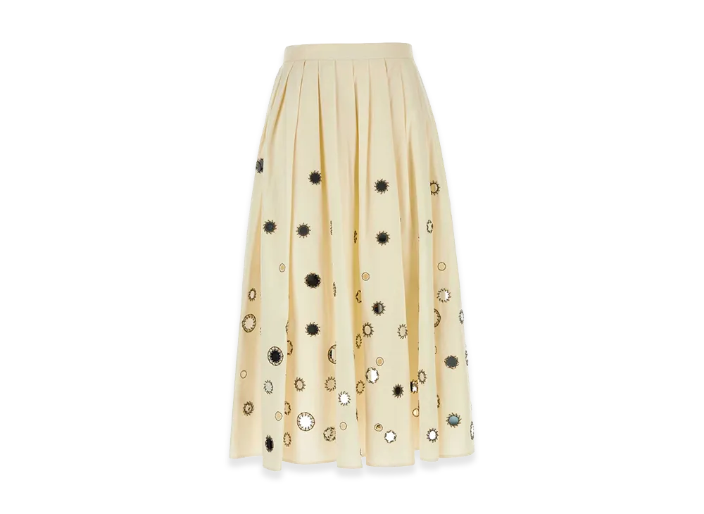 PRADA Women's Cream Cotton Skirt "Beige"