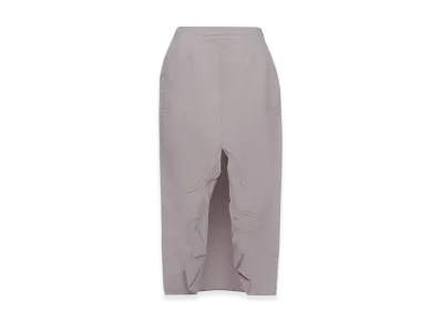 PRADA Women's Paper-Based Technical Fabric Midi-Skirt "Steel Gray"