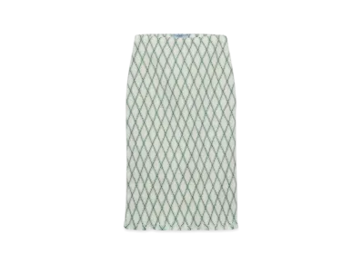 PRADA Women's Cotton Skirt with Geometric Pattern "Green"