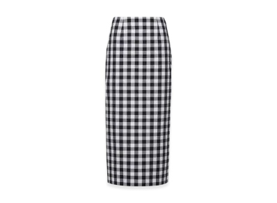 PRADA Women's Gingham Midi Skirt "Black"