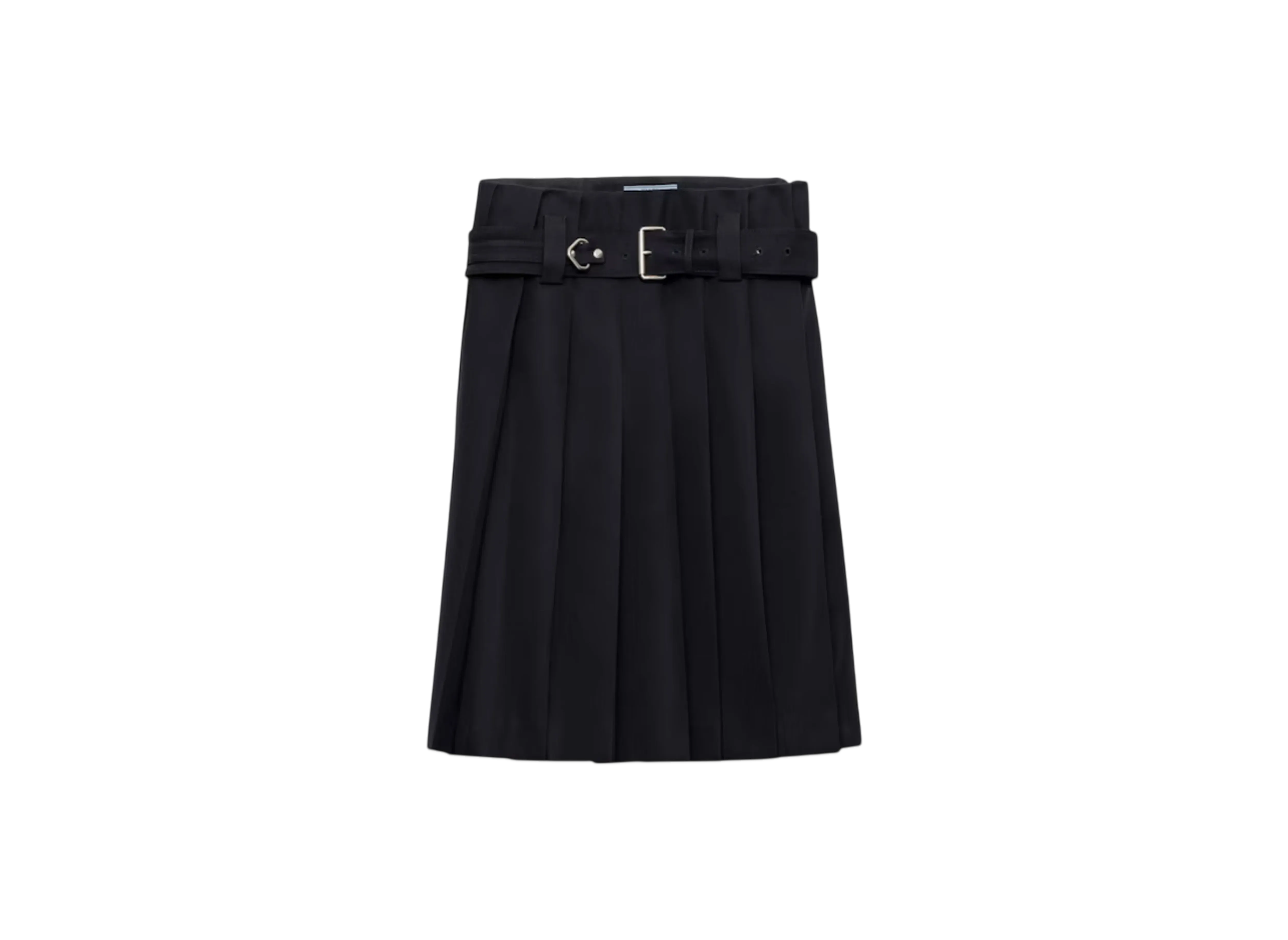 PRADA Women's Pleated Gabardine Skirt "Navy"