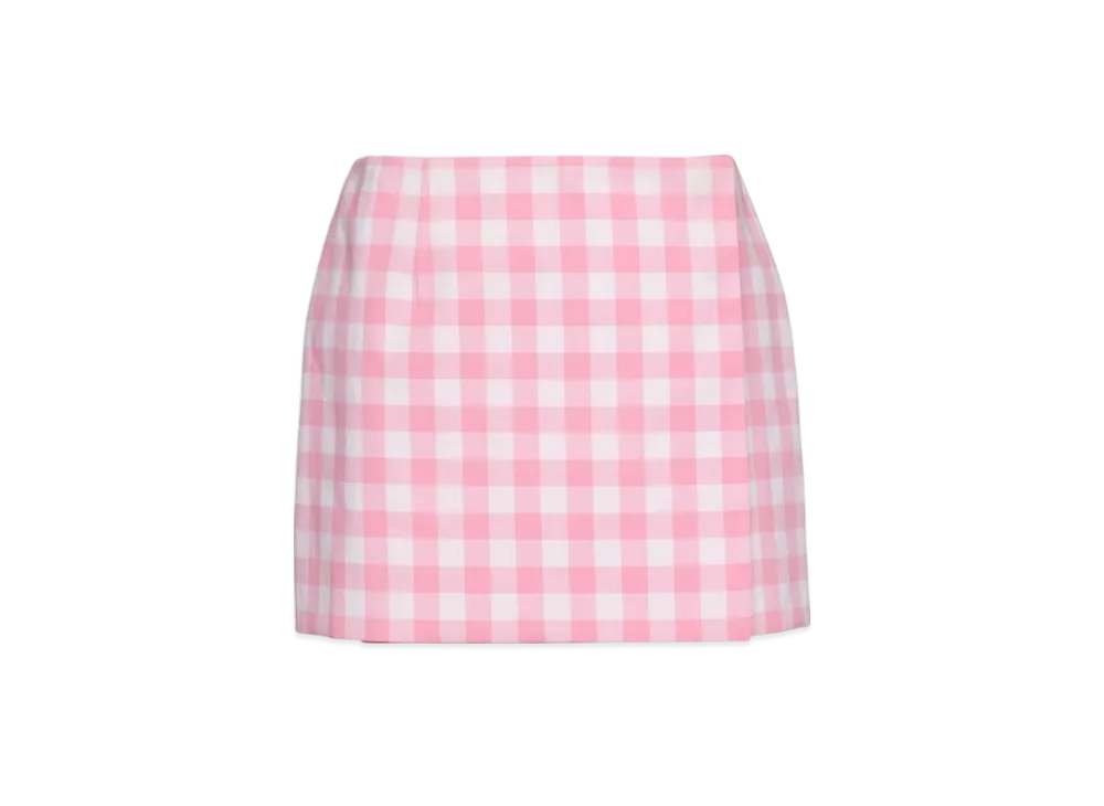 PRADA Women's Gingham Miniskirt "Pink"