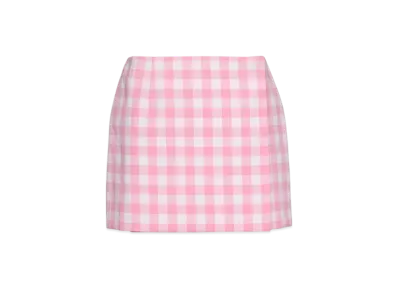 PRADA Women's Gingham Miniskirt "Pink"