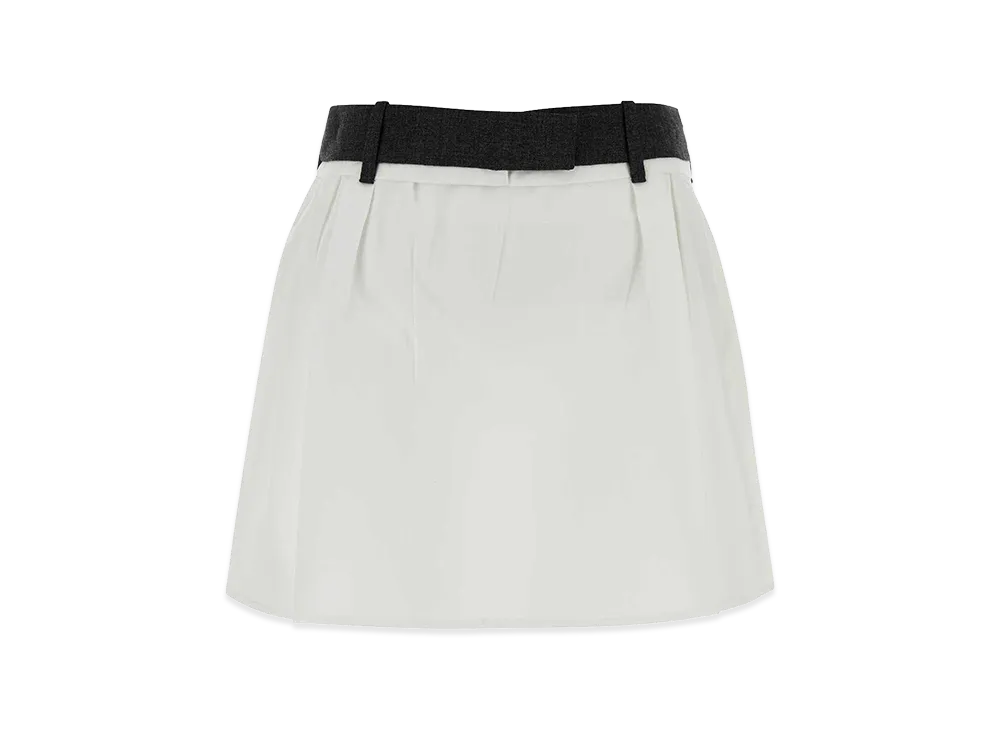 PRADA Women's Poplin Mini Skirt "White"