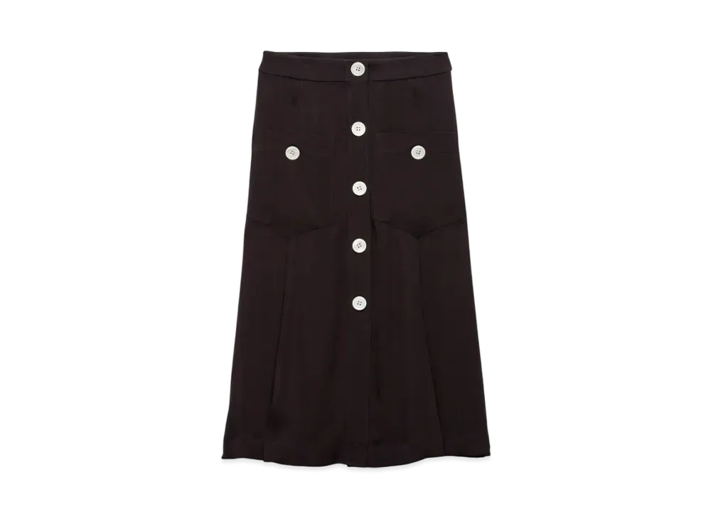 PRADA Women's Sable Satin Skirt "Black"