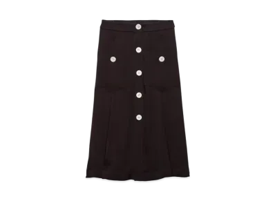 PRADA Women's Sable Satin Skirt "Black"