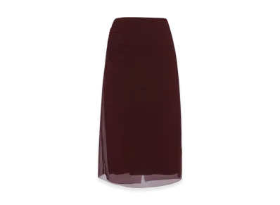 PRADA Women's Georgette Skirt "Burgundy"