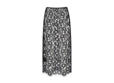 PRADA Women's Lace Midi-Skirt "Black"
