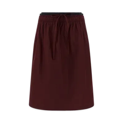 PRADA Women's Double Layer Elastic Skirt "Bordeaux"