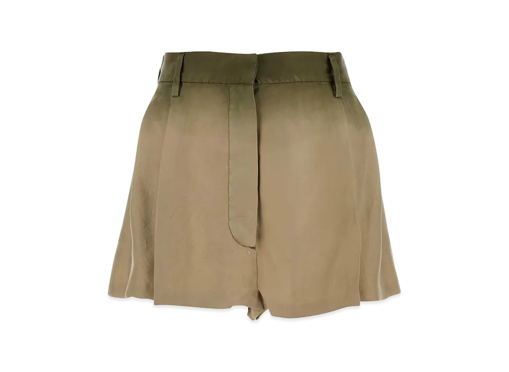 PRADA Women's Silk Shorts "Sage Green/Beige"