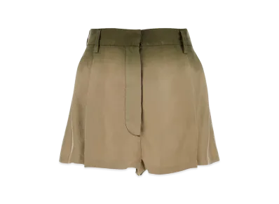 PRADA Women's Silk Shorts "Sage Green/Beige"