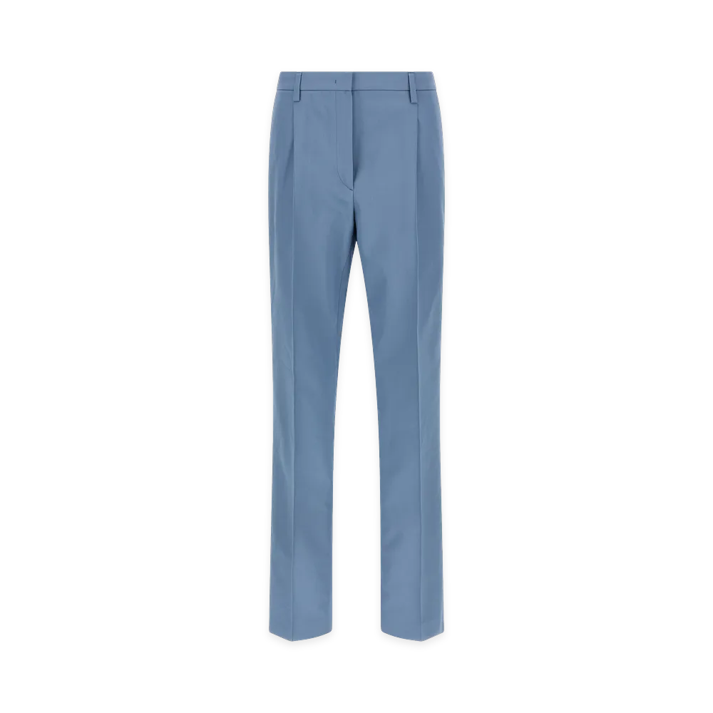 PRADA Women's Cotton Trousers "Light Blue"