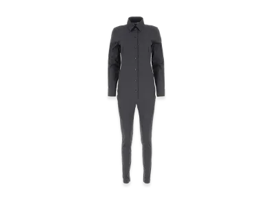 PRADA Women's Graphite Stretch Poplin Jumpsuit "Grey"