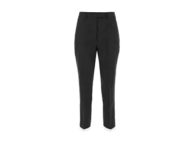 PRADA Women's Melange Graphite Wool Pant "Grey"
