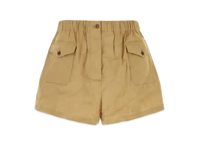 PRADA Women's Stretch Cotton Blend Shorts "Camel"