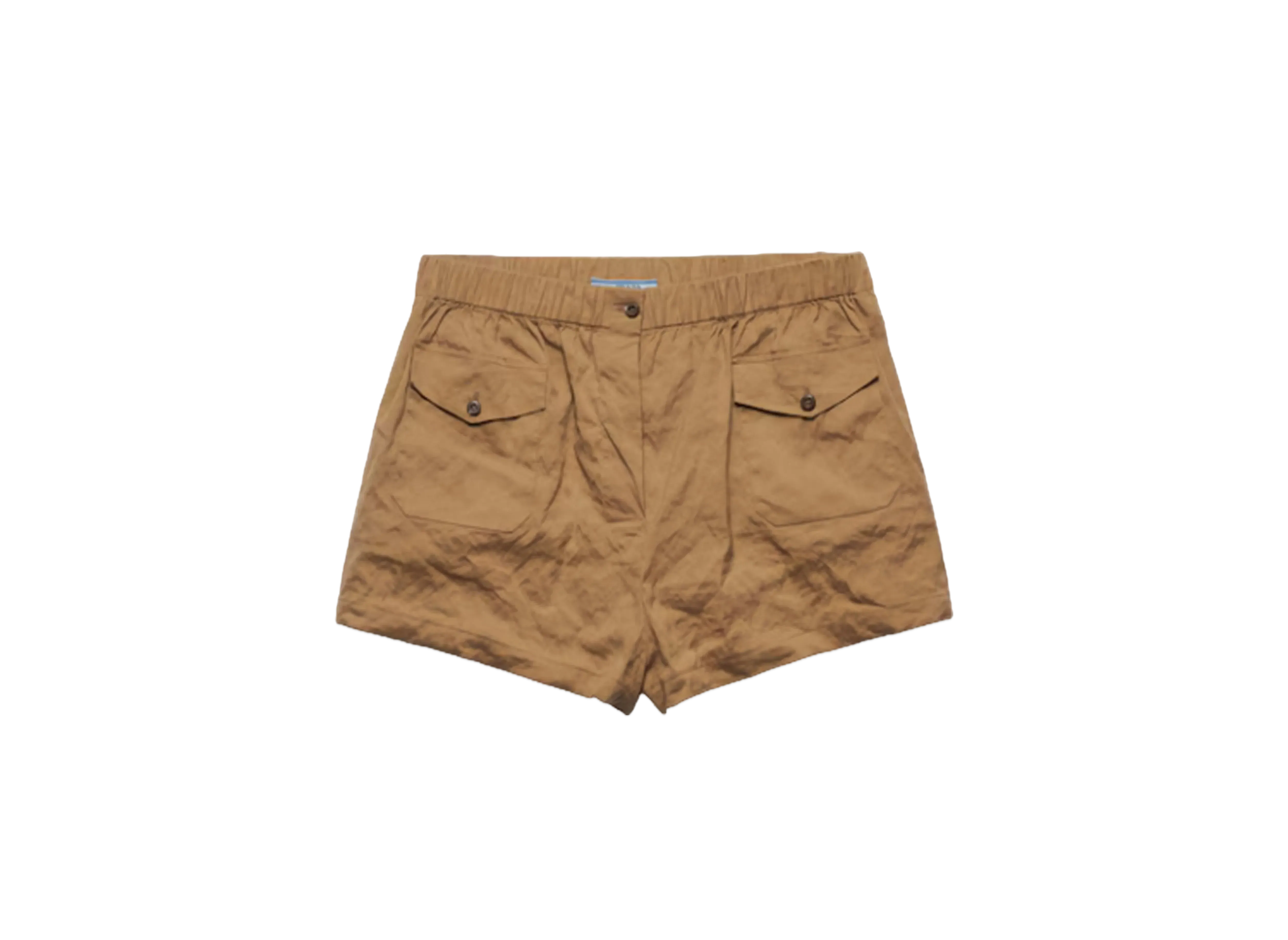 PRADA Women's Antiqued Poplin Shorts "Khaki"