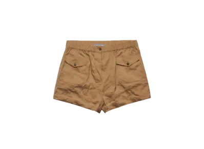 PRADA Women's Antiqued Poplin Shorts "Khaki"