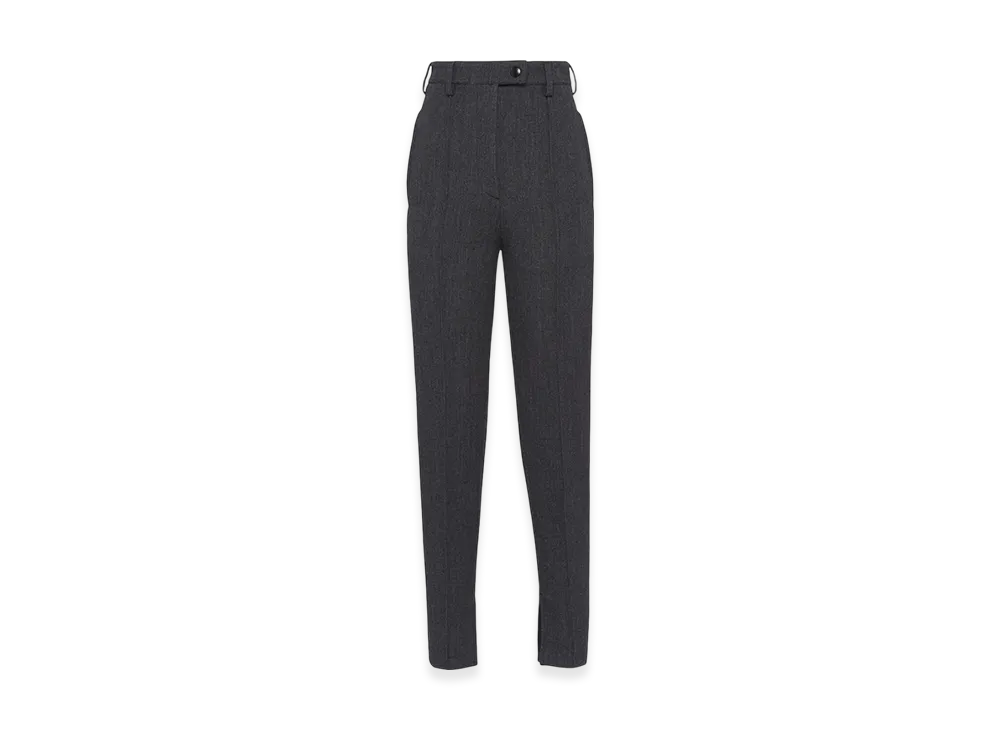 PRADA Women's Stretch Natte Pants "Anthracite Gray"